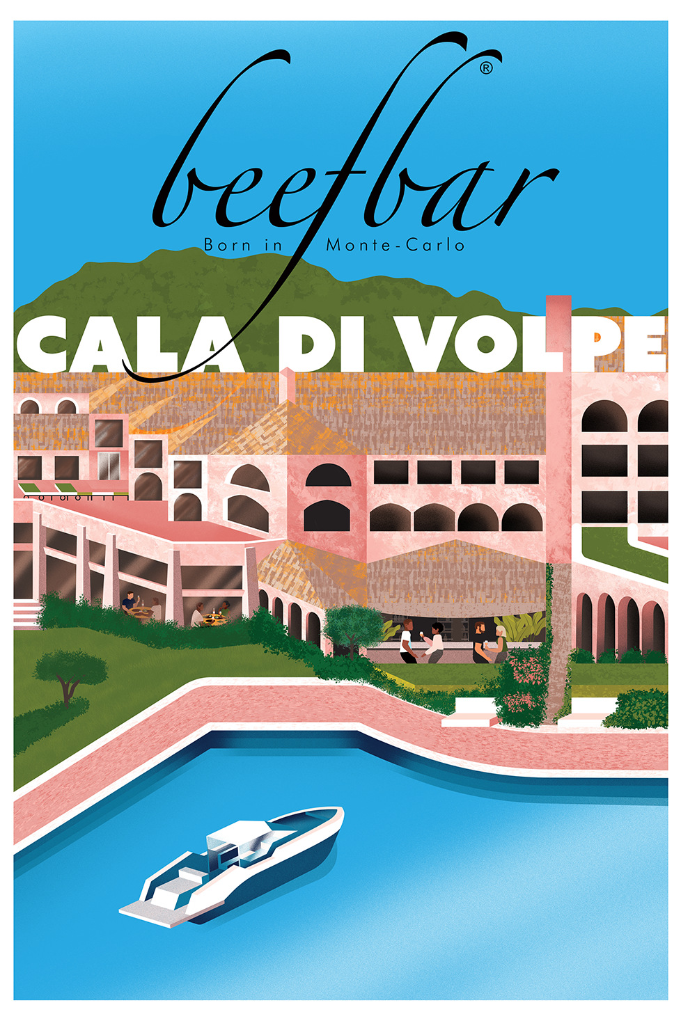 illustration beefbar cala di volpe