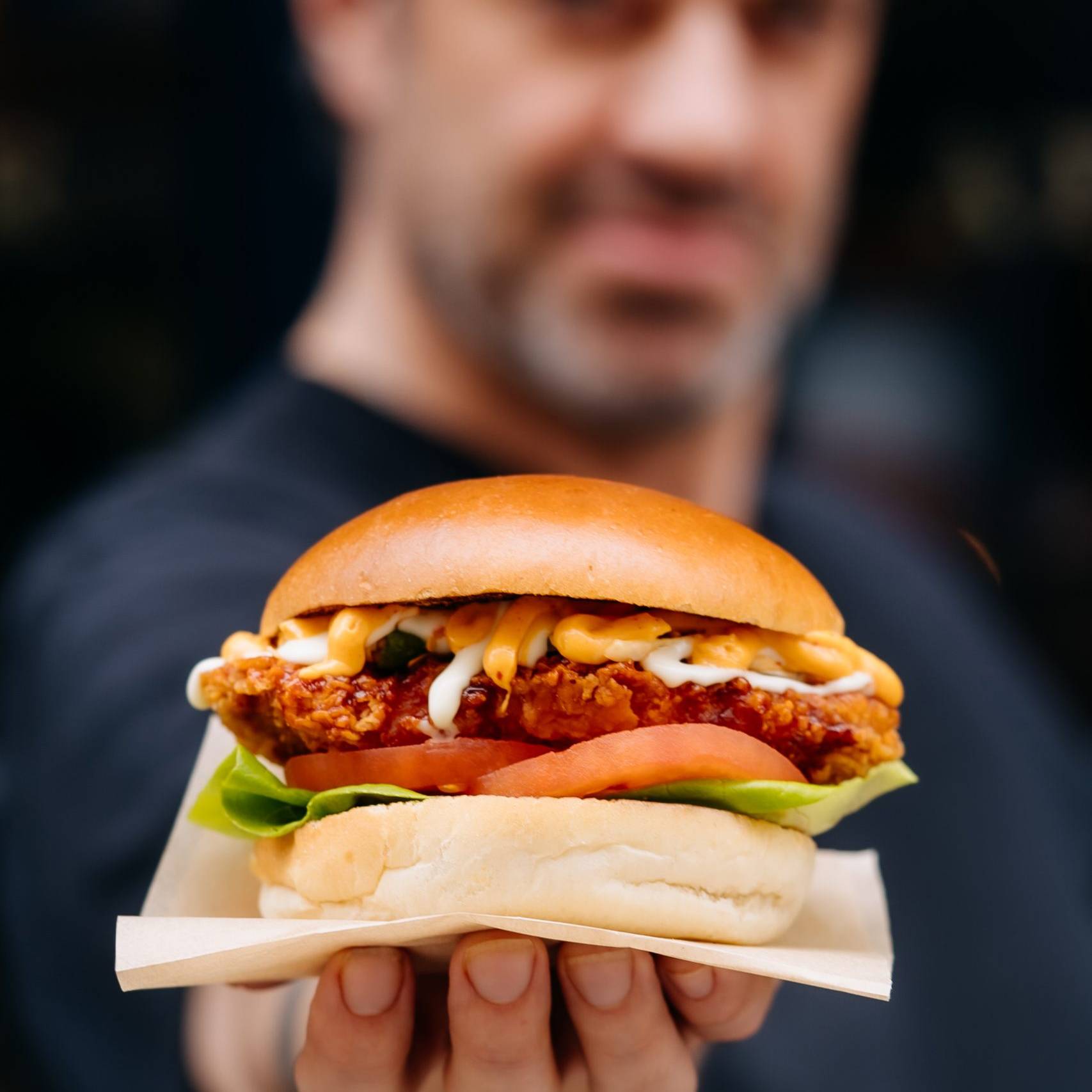 korean chicken burger frites atelier